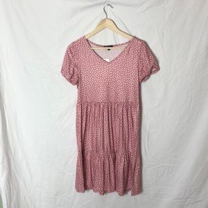 Pink Dress w/ White Polka Dots (C)
